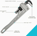 DURATECH Klucz hydrauliczny aluminiowy 350 mm do rur – zdjęcie 3