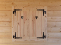 Eco-House okiennice drewniane ozdobne z sercem 80x50 – dwuskrzydłowe