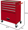 Einhell TC-TW 100 – wózek narzędziowy z 4 szufladami, udźwig 75 kg, czerwony