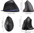 Ergonomiczna mysz pionowa Zelotes T-20 3200 DPI USB  widok wymiarów