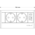 EVOline R-Dock z Wing – gniazdko do szuflady 2x Schuko + USB A/C, czarne – zdjęcie 3