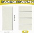 FARYODI panele tapicerowane samoprzylepne 40 x 20 cm, 4 szt. – białe