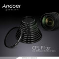Filtr polaryzacyjny ochronny UV Andoer 52mm Canon Nikon widok wszystkich filtrów 