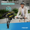 Fischer Urban Montis – kask rowerowy miejski, czarno-żółty, S/M – zdjęcie 2