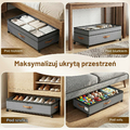 Fushabana szuflady pod łóżko 72 l na kółkach, 2 szt. – przezroczysta pokrywa