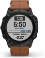 Garmin Fenix 6X Sapphire – zegarek multisport GPS, DLC, kasztanowy pasek skórzany – zdjęcie 2