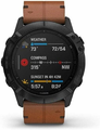 Garmin Fenix 6X Sapphire – zegarek multisport GPS, DLC, kasztanowy pasek skórzany – zdjęcie 4