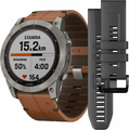 Garmin Fenix 7X Sapphire Solar – zegarek multisport GPS, tytan, pasek skórzany – zdjęcie 2