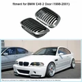 Grill atrapa nerka z włókna węglowego BMW E46 1998-2001 widok w samochodzie