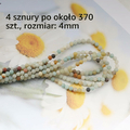 HERZWILD amazonit matowy – koraliki 4 mm, 4 sznury (ok. 370 szt.)