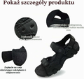 HEVA meskie sandaly trekkingowe skorzane, czarne – zdjęcie 5