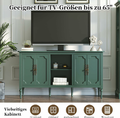 HOLTICO kredens w stylu vintage 151 cm – szafka bufetowa z 4 drzwiami, zielona – zdjęcie 5