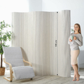 Homestyle4u parawan bambusowy 250 x 195 cm – biały, zwijany