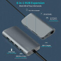 HUB rozdzielacz rozgałęźnik Cofuture 8w1 USB-C RJ45 HDMI USB microSD SD widok z boku