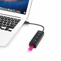 Hub USB 3.0 4 w 1 Tecknet HU04 widok z laptopem
