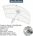 HzFitInc Antena paraboliczna WiFi 5 GHz 24dBi z kablem RP-SMA – zdjęcie 2