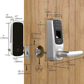Inteligentna klamka Smart Lock Ultraloq UL3 BT odcisk palca i ekran dotykowy widok wymiarów.