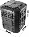 KADAX Kompostownik modułowy 860 l z pokrywą, czarny – zdjęcie 3
