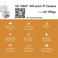 Kamera do monitoringu RRigo 1080P WiFi LAN obrotowa widok cech.