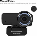 Kamera internetowa AUSDOM AW635 1080P FHD Webcam widok z przodu z opisem