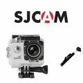 Kamera sportowa SJCAM SJ4000 WiFi czarna + monopod widok białej kamery w obudowie