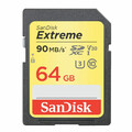 Karta Sd Sandisk extreme sd sdxc 64gb 90MB/S CLASS10 widok z przodu
