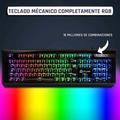 Klawiatura mechaniczna przewodowa KLIM Domination PC PS4 AZERTY widok podświetlenia.