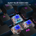 Klawiatura przewodowa mechaniczna gamingowa Aukey KM-G12 RGB Blue widok przełączników.