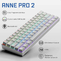 Klawiatura przewodowa mechaniczna gamingowa Obins Anne Pro 2 White Biała widok cech.