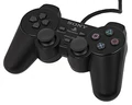 Kontroler analogowy do konsoli Sony PlayStation 2 z oryginalnym wtykiem SCPH-10010 czarny widok z boku