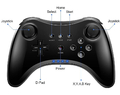 Kontroler bezprzewodowy pad do konsoli Nintendo Wii U Pro Cosaux FM05 widok z opisem