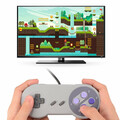 Kontroler pad SNES classic gamepad USB widok z grą