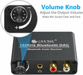 Konwerter przetwornik cyfrowo-analogowy eSynic 192kHz DAC Bluetooth 5.0 widok pokrętła
