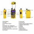 Krótkofalówka walkie-talkie BAOFENG UV-5R PLUS widok z opisem kolor żółty