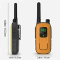Krótkofalówka walkie talkie Radioddity PR-T3 PMR446 żółty widok wymiarów.