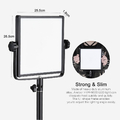 Lampa foto wideo Andoer HVR-600S 60W 3200K-5600K LED widok z wymiarami