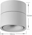 Lampa natynkowa LED 360 ruchoma 10W Dr.Lazy widok wymiarów