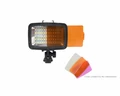 Lampa wodoszczelna do nurkowania Orsda SL-101 60 LED 3 tryby 1800LM widok z filtrami