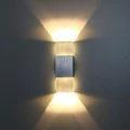 Lightess lampka ścienna LED, oświetlenie wewnętrzne, kryształowa lampa w aluminium, 6 W, nastrojowe widok z przodu
