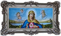 Lnxp Święta Rodzina – reprodukcja w barokowej ramie, stare srebro, 96 x 96 cm
