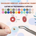 Lynnmos EA01 – koraliki fimo z gliny polimerowej, 8500 szt., 24 kolory, 2 pudełka