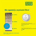 MANN-FILTER CU 2939 – filtr kabinowy do układu wentylacji samochodu, 288 x 215 x 34 mm