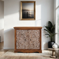 Marrakesch Haifo – komoda vintage z drewna mango, ręcznie wykonana, brązowo-biała – zdjęcie 6