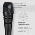 Mikrofon dynamiczny karaoke Tonor TN492BL XLR widok z bliska