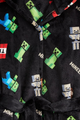 Minecraft szlafrok dziecięcy polarowy z kapturem Creeper – czarny, 7-8 lat