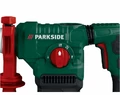 Mlotowiertarka Parkside Hammer Drill PBH 1500 E5 Wiertla SDS widok z boku