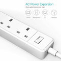 Mocna listwa zasilająca antyprzepięciowa 13A 4 USB DODOCOOL DC21UK widok z opisem