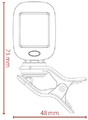 Multi Clip Tuner Cascha HH 2018 do gitary ukulele gitary basowej skrzypiec widok wymiarów