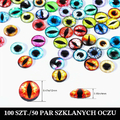 MWOOT kaboszony szklane oczy 12 mm, 100 szt. (50 par) w etui