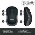 Mysz myszka bezprzewodowa Logitech M185 USB widok opisu